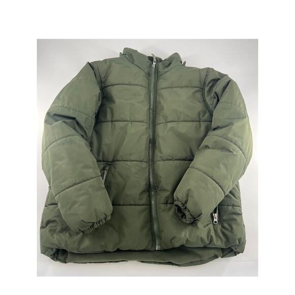 Whales Tail Outerwear Jacket Girls Large Forest Green Winter Puff Coat Zip Warm - Picture 1 of 10